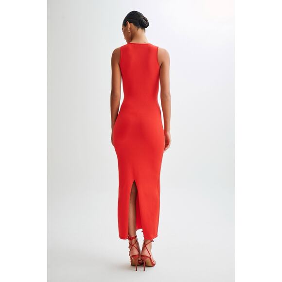 Meshki Dress Midi Red Marina Sleeveless Buttoned Knit XS - Picture 6 of 12